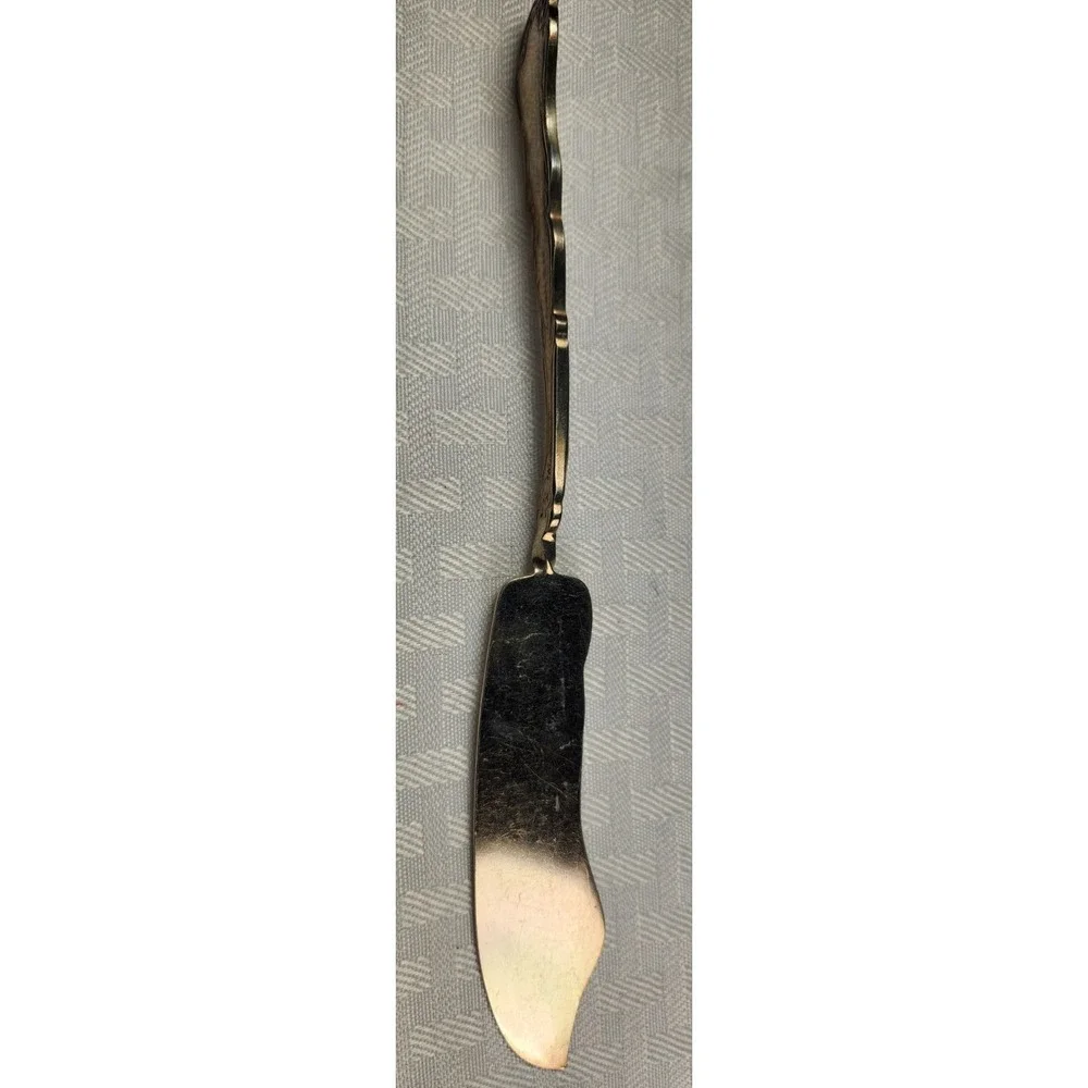 Antique 1800s Rogers Silver PlateTwisted Handle Butter Knife ORNATE